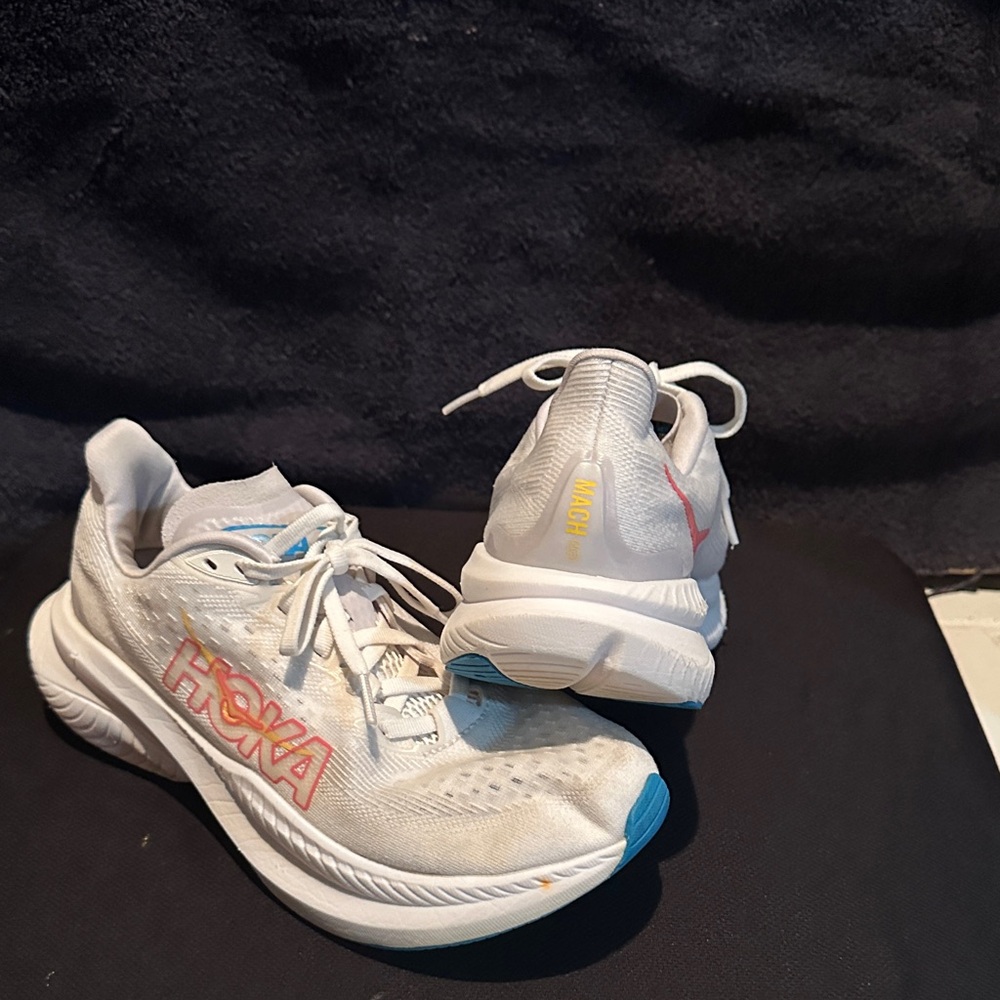 Hoka Women's White and Blue Athletic Shoes